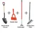 Round Nose Shovel with Wooden Handle, Dutch Hoe, Cultivator with 48 inch(122 cm) Tubular Handle, Garden Bow Rake 